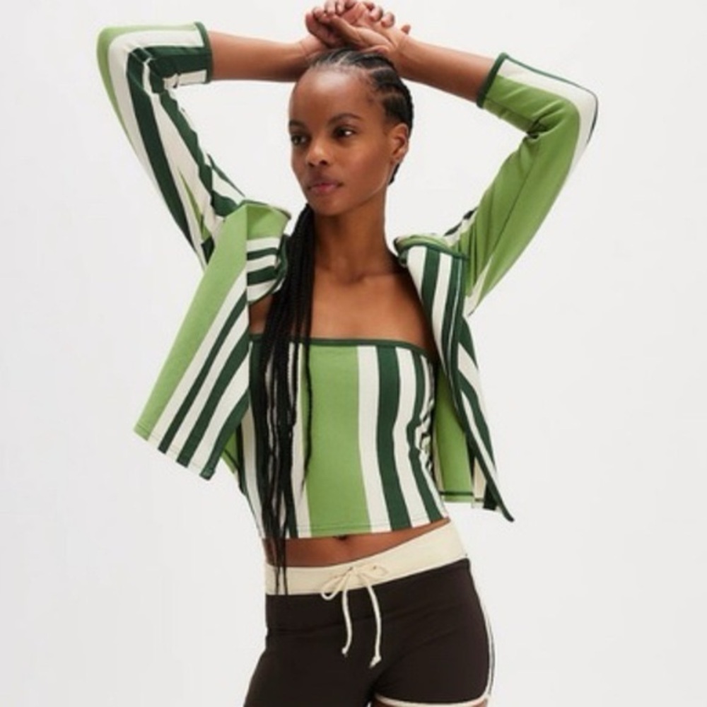 NWT Free People FP Movement Palm Springs Twosie Cardigan Tube Crop Top XS